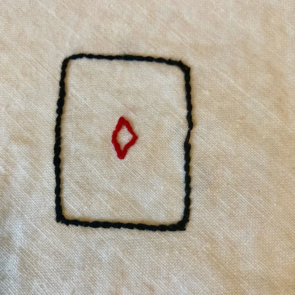 Vintage Handstitched Cardtable Cover